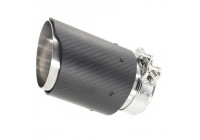Garniture d'échappement Inox/Carbone 'AK-Look' - 89mm - longueur 120mm - raccord 63mm