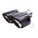 Simoni Racing Embout d'Échappement Double Droit Rond/Incliné Acier Inoxydable & Carbone - 102xL215-230mm