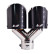 Simoni Racing Embout d'Échappement Double Gauche Rond/Incliné Acier Inoxydable & Carbone - 102xL215-230mm, Vignette 2