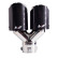 Simoni Racing Embout d'Échappement Double Gauche Rond/Incliné Acier Inoxydable & Carbone - 92xL215-230mm, Vignette 2