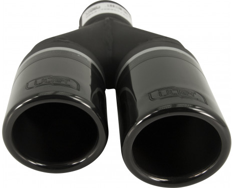 Embout d'échappement Ulter Sport (gauche) - Double Rond Ø70mm - Longueur 200/180mm - Fixation ->50mm - Inox Bl