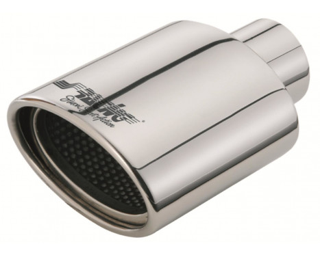 Enjoliveur ovale en acier inoxydable Simoni Racing - Diamètre 119x76mm - Longueur 178mm - Assemblage 55mm