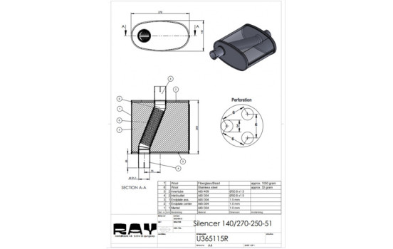Silencieux ovale en acier inoxydable, Image 2