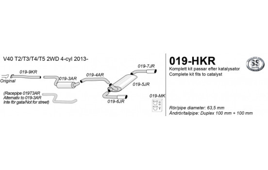 Échappement Simons adapté pour Volvo V40 T2/T3/T4/T5 4 cylindres 2013+, Image 3