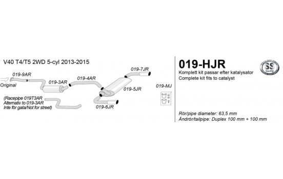 Échappement Simons adapté pour Volvo V40 T4 / T5 5 cylindres 2013-2015, Image 3