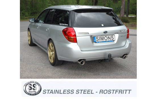 Pot d'échappement Simons sur mesure pour Subaru Legacy/Outback 2004-2009, Image 2