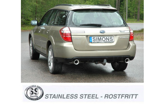 Pot d'échappement Simons sur mesure pour Subaru Legacy/Outback 2004-2009, Image 3