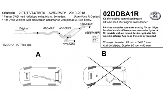 Pot d'échappement Simons sur mesure pour Volvo S60/V60 2010-2018, Image 3