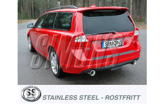 Pot d'échappement Simons sur mesure pour Volvo V70 AWD 2004-, Image 2