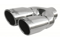 Simoni Racing Exhaust Tip Double Round/Slanted Stainless Steel - Diameter 76mm - Length 230mm - Mounting 58mm