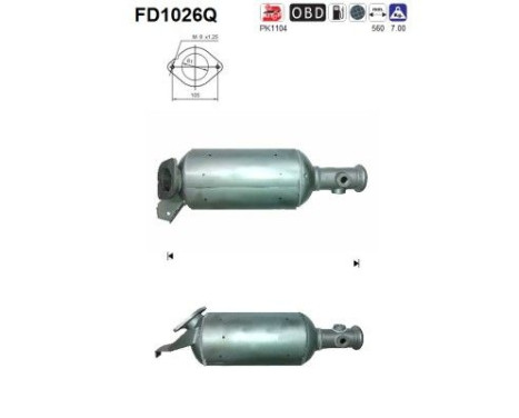 Filtre à particules / à suie, échappement FD1026Q AS