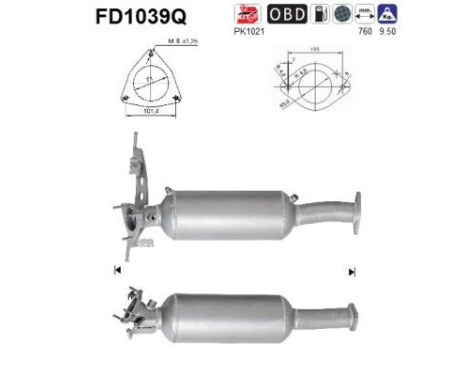 Filtre à particules / à suie, échappement FD1039Q AS