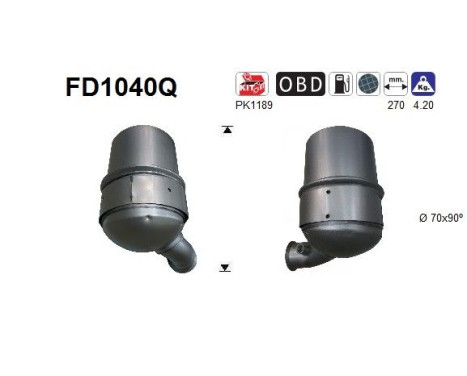 Filtre à particules / à suie, échappement FD1040Q AS