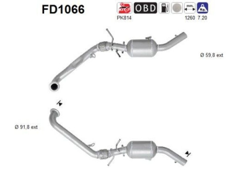 Filtre à particules / à suie, échappement FD1066 AS