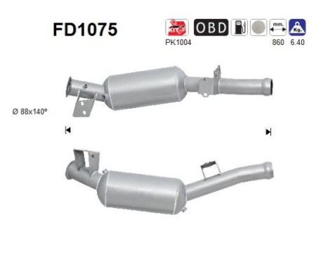 Filtre à particules / à suie, échappement FD1075 AS