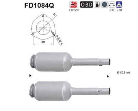 Filtre à particules / à suie, échappement FD1084Q AS