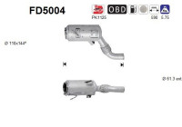Filtre à particules / à suie, échappement FD5004 AS