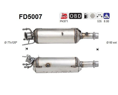 Filtre à particules / à suie, échappement FD5007 AS