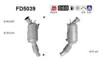 Filtre à particules / à suie, échappement FD5039 AS