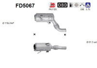 Filtre à particules / à suie, échappement FD5067 AS