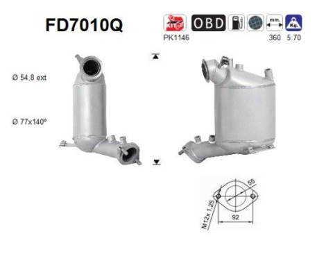 Filtre à particules / à suie, échappement FD7010Q AS