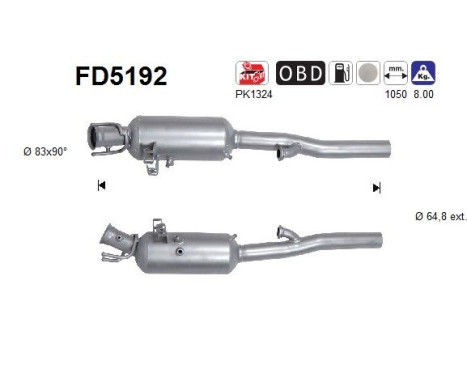 filtre à particules diesel FD5192 AS