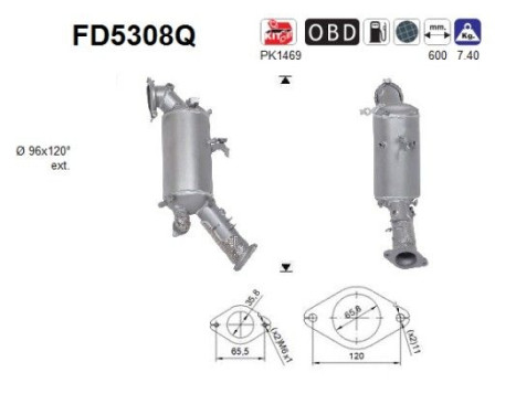 Filtre à particules diesel FD5308Q AS