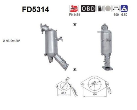 filtre à particules diesel FD5314 AS