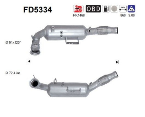 filtre à particules diesel FD5334 AS