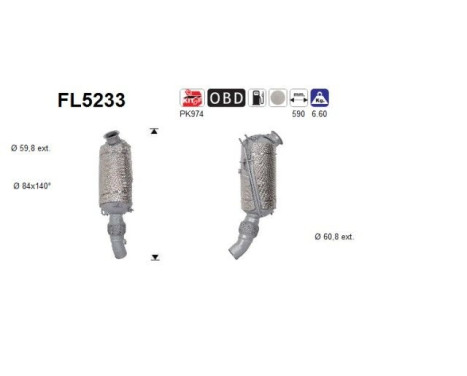 Filtre à particules diesel FL5233 AS