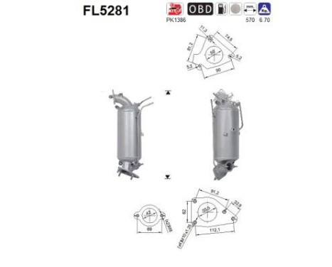Filtre à particules diesel FL5281 AS