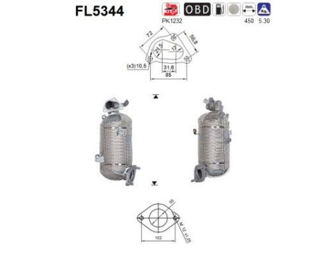 filtre à particules diesel FL5344 AS