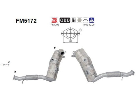 filtre à particules diesel FM5172 AS