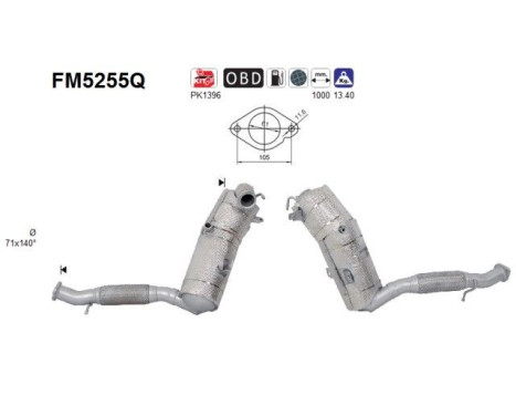 filtre à particules diesel FM5255Q AS