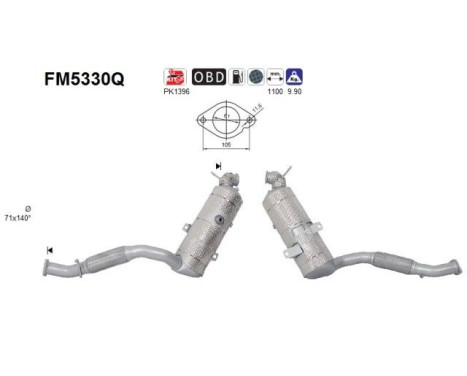 filtre à particules diesel FM5330Q AS