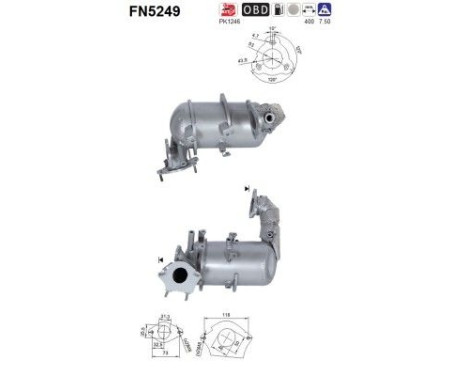 filtre à particules diesel FN5249 AS