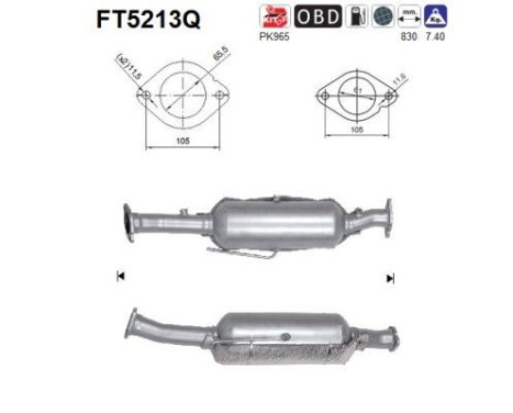 filtre à particules diesel FT5213Q AS
