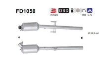 Filtre à particules diesel, système d'échappement FD1058 AS