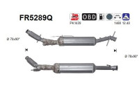 Filtre à particules diesel, système d'échappement FR5289Q AS