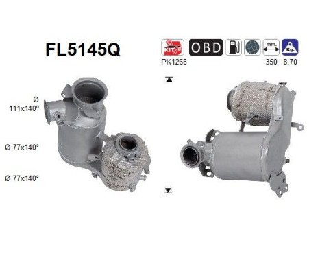 Filtre à particules, système d'échappement FL5145Q AS
