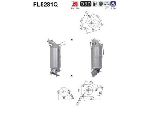 Filtre à particules, système d'échappement FL5281Q AS