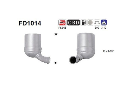Filtre à particules / à suie, échappement FD1014 AS