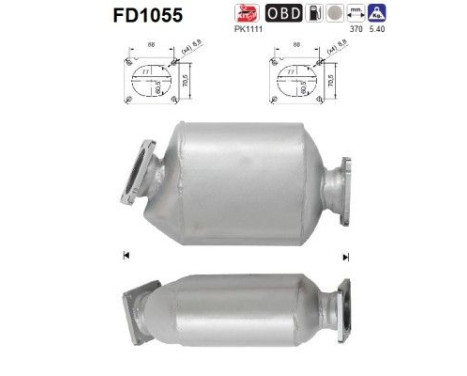 Filtre à particules / à suie, échappement FD1055 AS