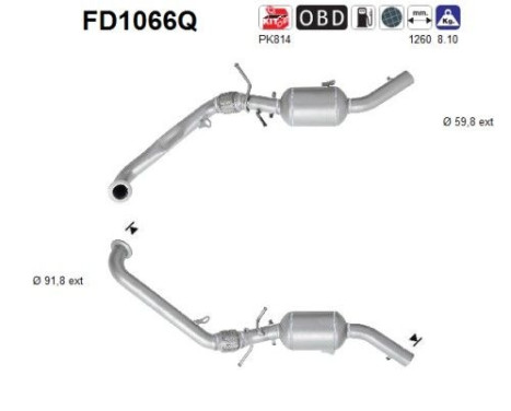 Filtre à particules / à suie, échappement FD1066Q AS