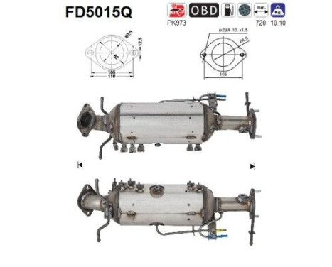 Filtre à particules / à suie, échappement FD5015Q AS