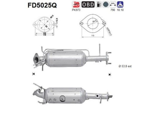 Filtre à particules / à suie, échappement FD5025Q AS