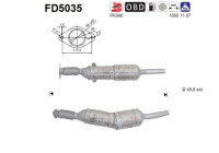Filtre à particules / à suie, échappement FD5035 AS