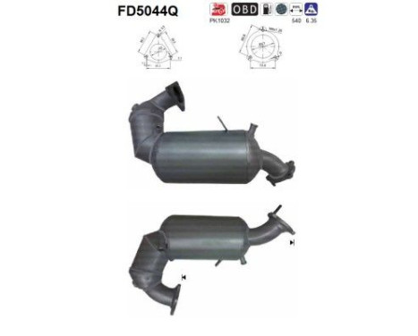 Filtre à particules / à suie, échappement FD5044Q AS