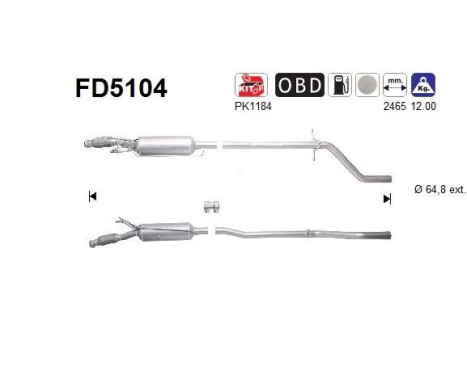 Filtre à particules / à suie, échappement FD5104 AS