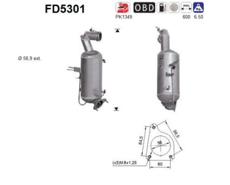 Filtre à particules diesel FD5301 AS